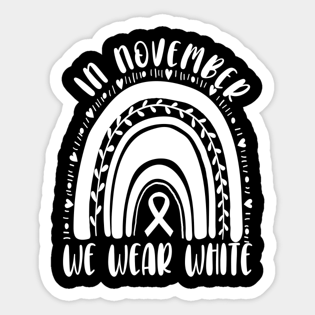 In November we wear white.. Lung cancer awareness month Sticker by DODG99